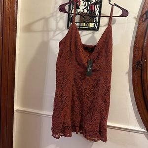 Lulus lace ruffle mini dress